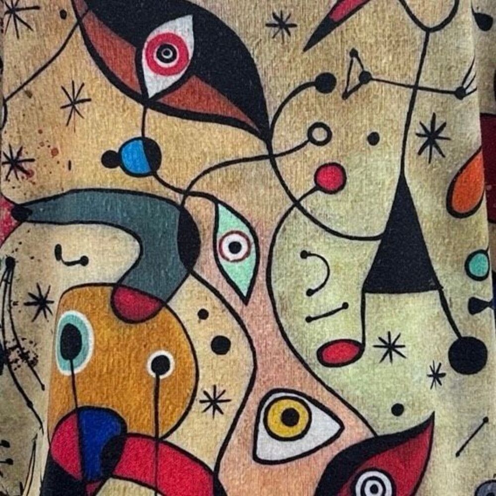 Vtg Sirelys Couture Top Womens 2XL Multicolor With Spanish Surreal Artwork Print - Picture 11 of 16